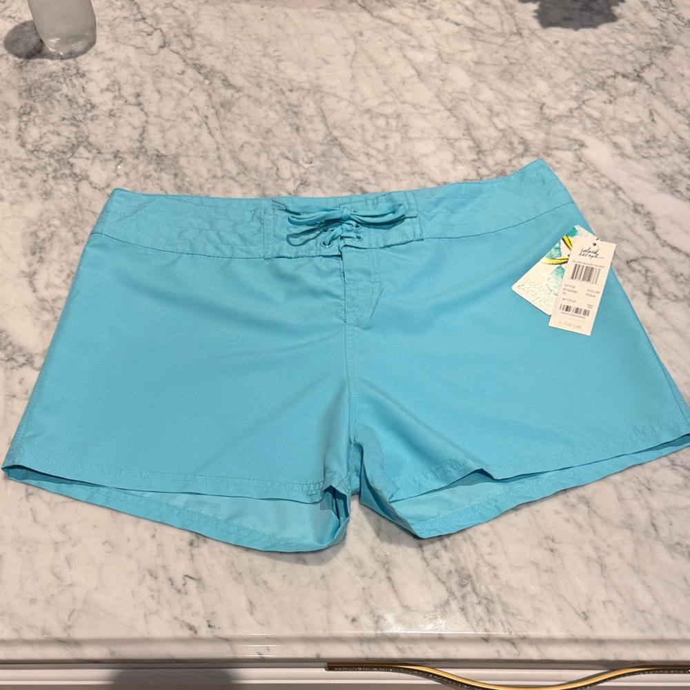 Island Escape Light Blue Athletic Swim Board Shorts size 10